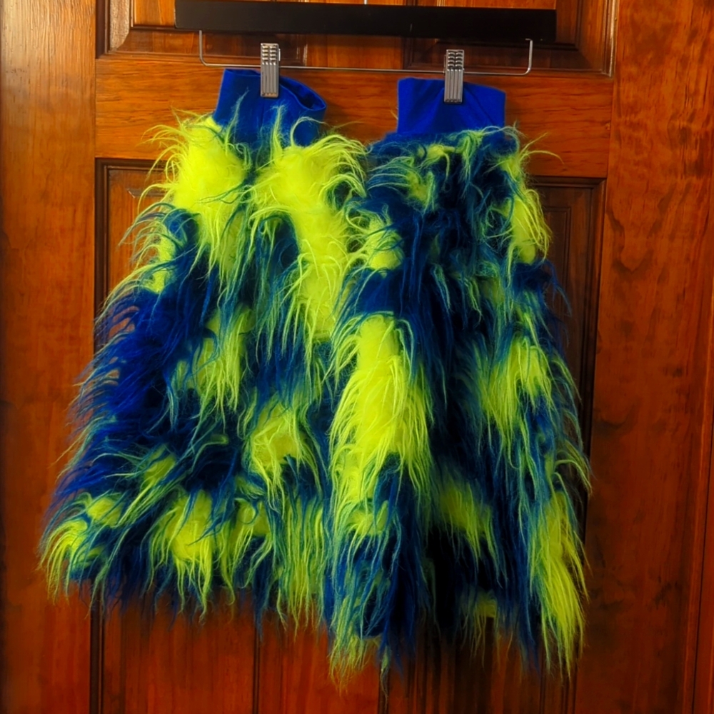 Faux Fur Neon Rave Leg Warmers